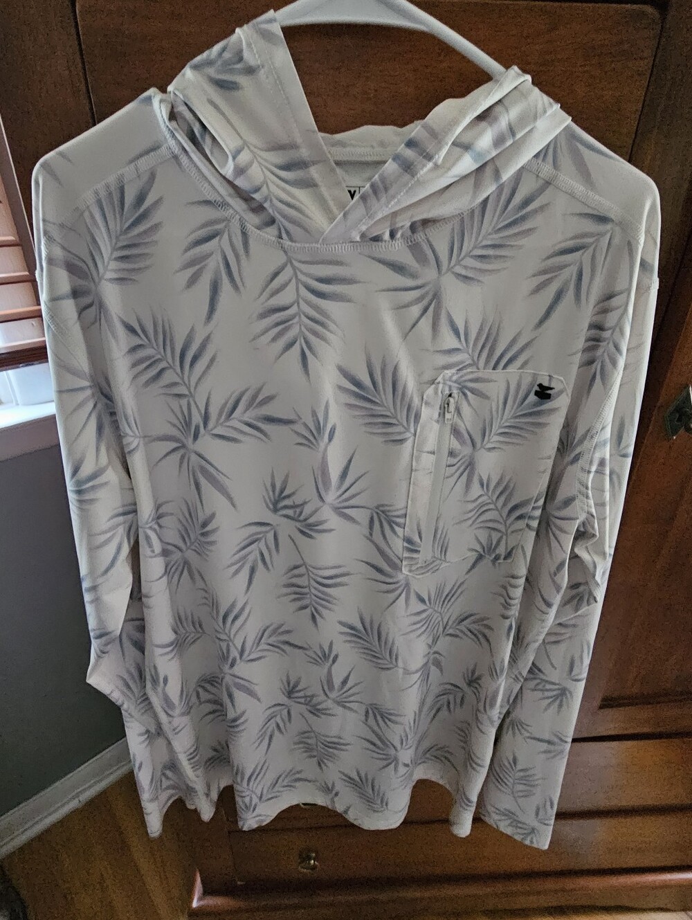 Jetty Light Cream Palm-Print Hooded Men's Hoodie